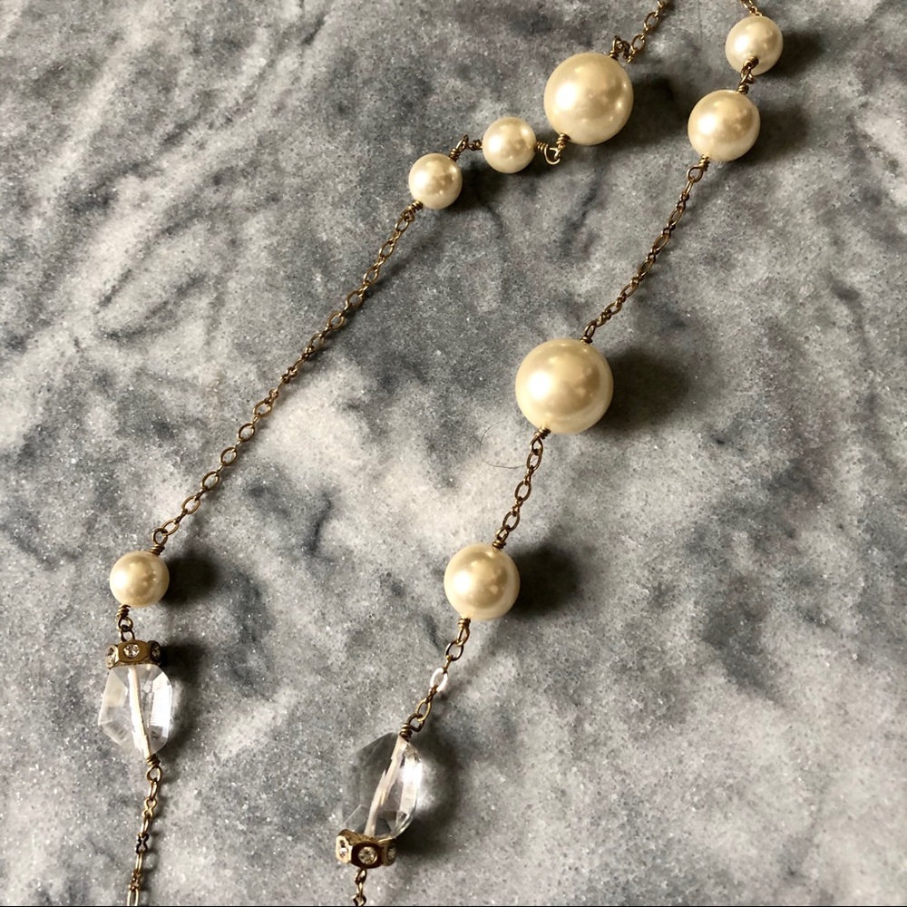 J.Crew Pearl & Jewel Gold Necklace 17” - Picture 4 of 5